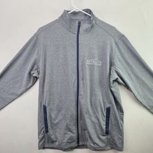 Sport-Tek Mens Large Gray Full Zip Fleece Jacket Satellite Healthcare Logo
